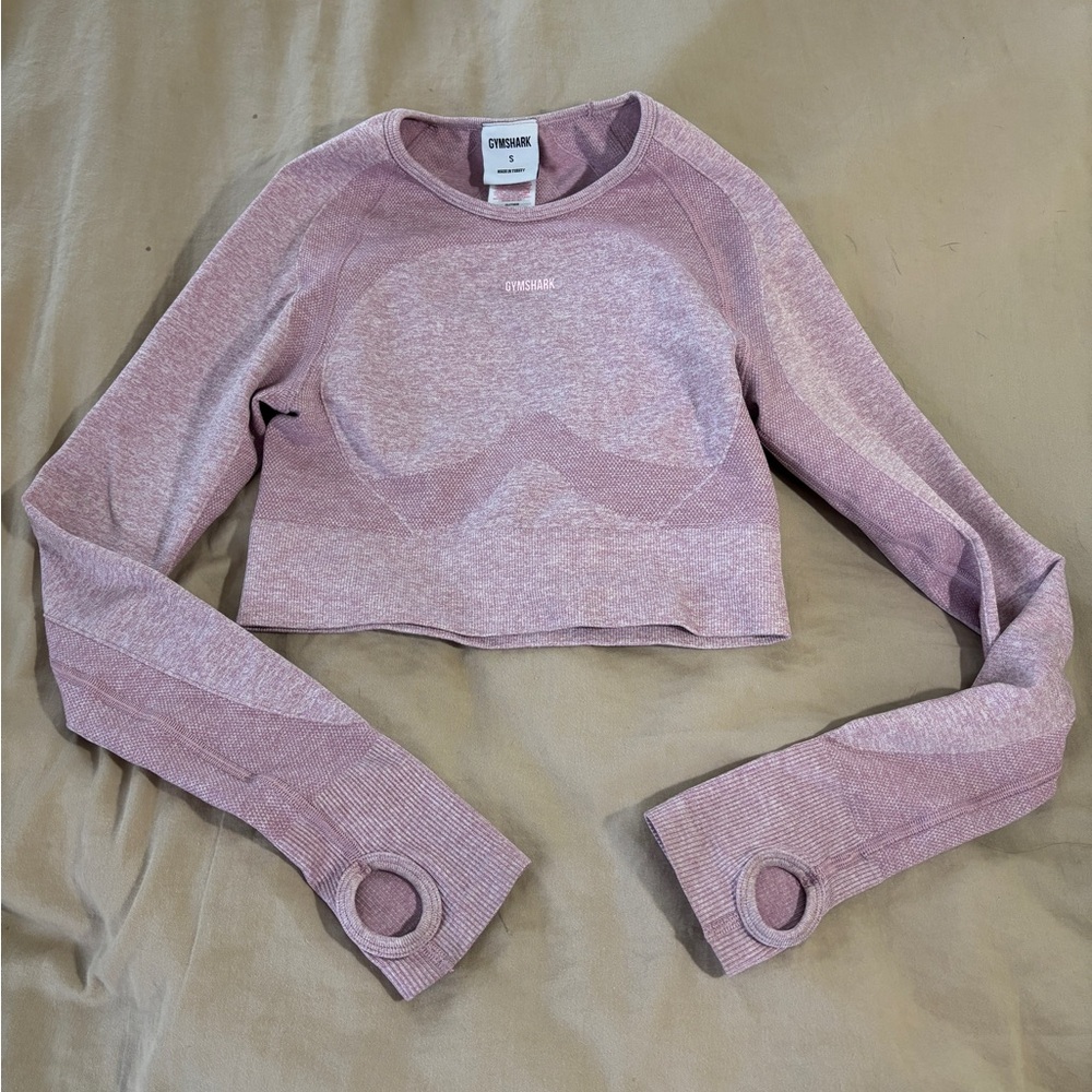 Gymshark Light Pink Long Sleeve Crop Top